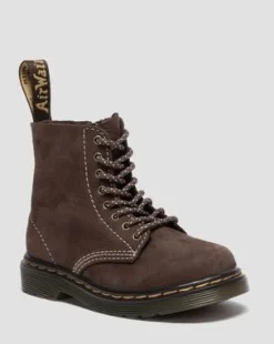 1460-kängor i tumlad Nubuck till småbarn in Mörkbrun