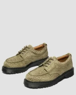 Lowell Moc Toe-skor i Hair-On läder in Olivgrön Grön