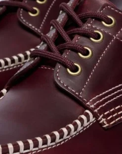 Lowell Moc Toe-skor i läder in Cherry Red