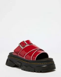 Mattison Slide-sandaler i Soft Patent-läder in Scharlakansröd