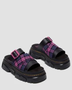 MATTISON SLIDE SLIP ON-SANDALER in Svart & Rosa Multi
