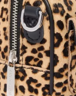 Mini-väska med topphandtag och leopardmönster in Svart & Ruskea