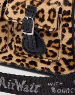 Mini-väska med topphandtag och leopardmönster in Svart & Ruskea