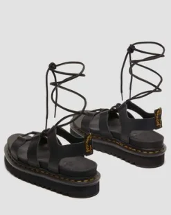Nartilla Gladiator-sandaler i läder in Svart