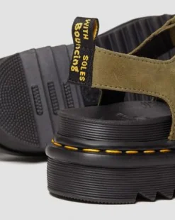 Nartilla gladiatorsandaler i tumlat nubuckläder in Muted Olive