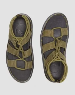 Nartilla gladiatorsandaler i tumlat nubuckläder in Muted Olive