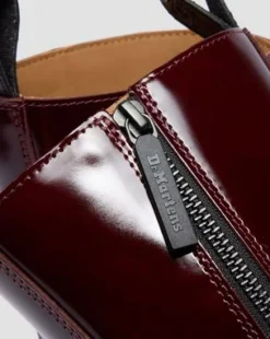 Rejena Laquered Leather Boots in Cherry Red