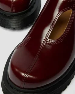 Rejena Mary Jane lackerade läderskor in Cherry Red