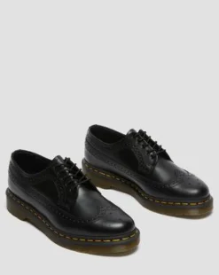 3989 Smooth-läder brogue-skor in Svart