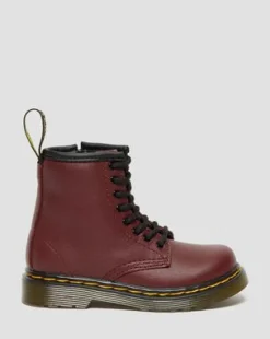 1460 Softy T snörkängor i läder till småbarn in Cherry Red