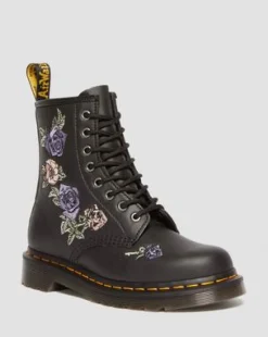 1460 Vonda Floral kängor i återvunnet läder in Svart & Vit