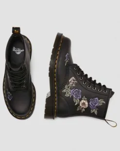 1460 Vonda Floral kängor i återvunnet läder in Svart & Vit
