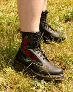 1460 Vonda Floral Rose snörkängor i läder in Svart