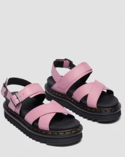 Voss II Athena sandaler med läderrem in Puderrosa