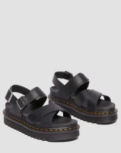Voss II Athena sandaler med läderrem in Svart