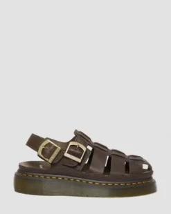 Wrenlie Fisherman sandaler i läder in Mörkbrun