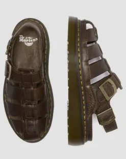Wrenlie Fisherman sandaler i läder in Mörkbrun