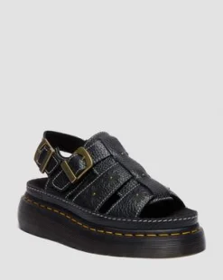 Wrenlie Open Toe Fisherman-sandaler i Nappa-läder med platformsula in Svart