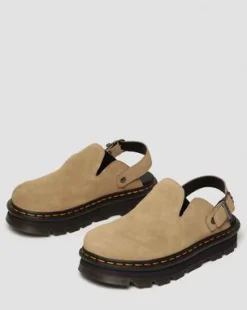 Zebzag Casual Slingback plattformsmules i mocka&nbsp; in Ruskea