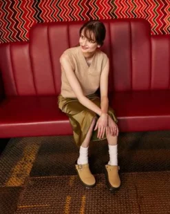 Zebzag Casual Slingback plattformsmules i mocka&nbsp; in Ruskea