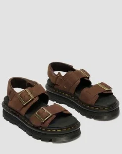 Zebzag Nubuck-sandaler med plattform in Sepiabrun