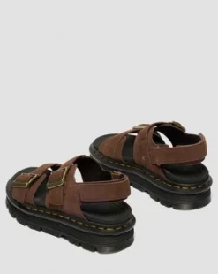 Zebzag Nubuck-sandaler med plattform in Sepiabrun
