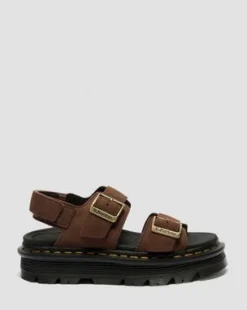 Zebzag Nubuck-sandaler med plattform in Sepiabrun