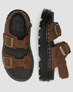 Zebzag Nubuck-sandaler med plattform in Sepiabrun